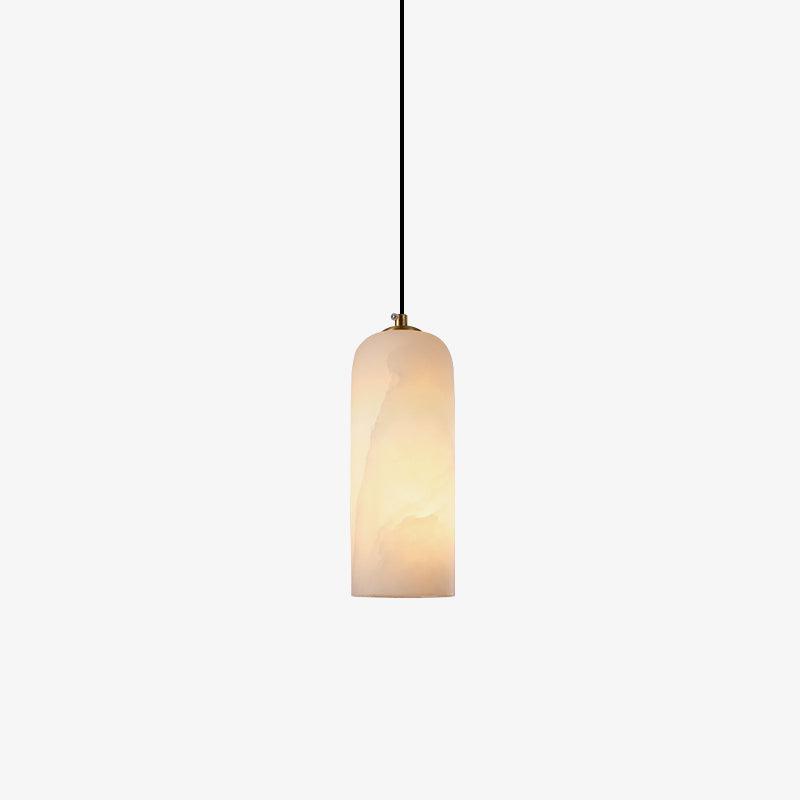 Zashayra Cylindrical Alabaster Pendant Light-Neutral Decor