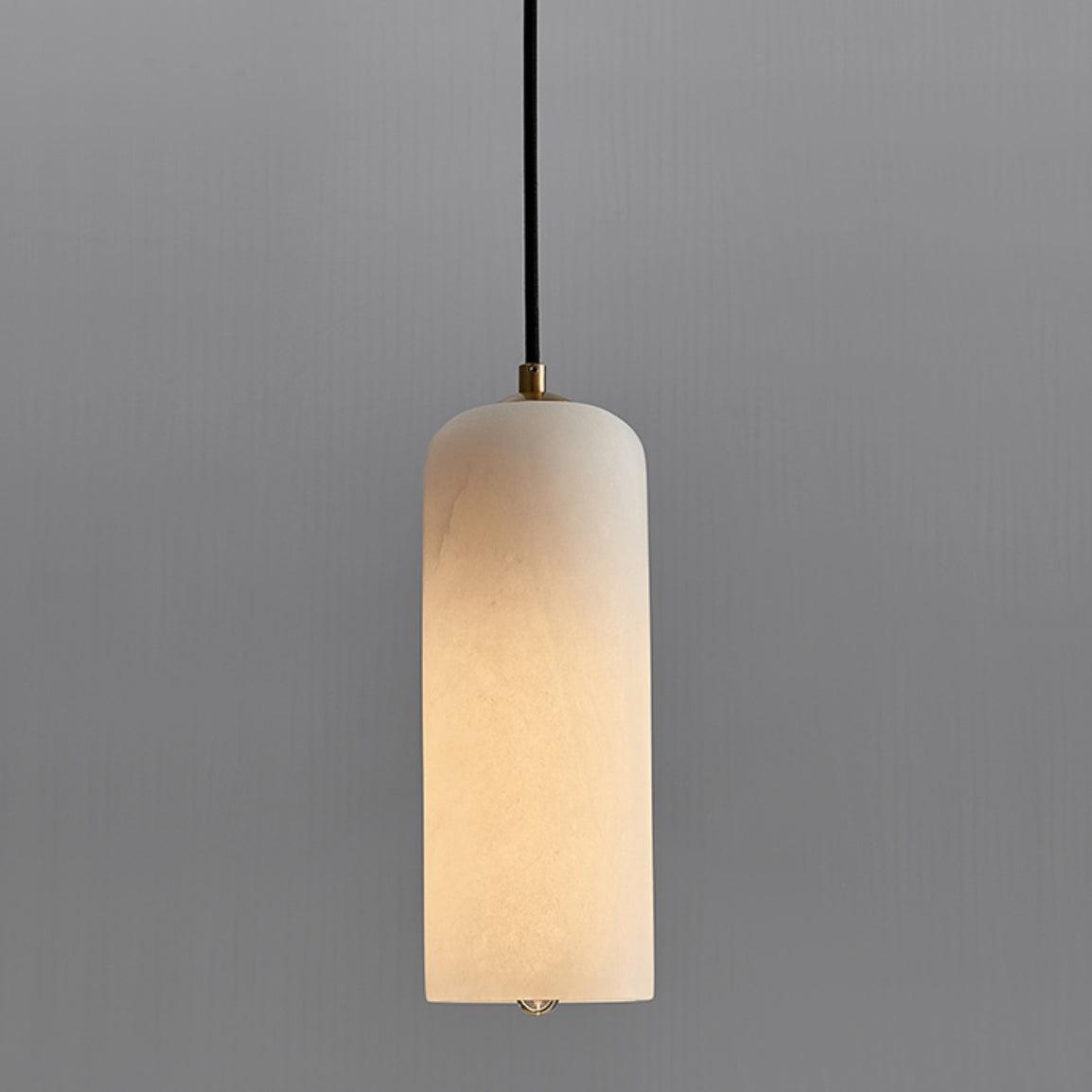 Zashayra Cylindrical Alabaster Pendant Light-Neutral Decor