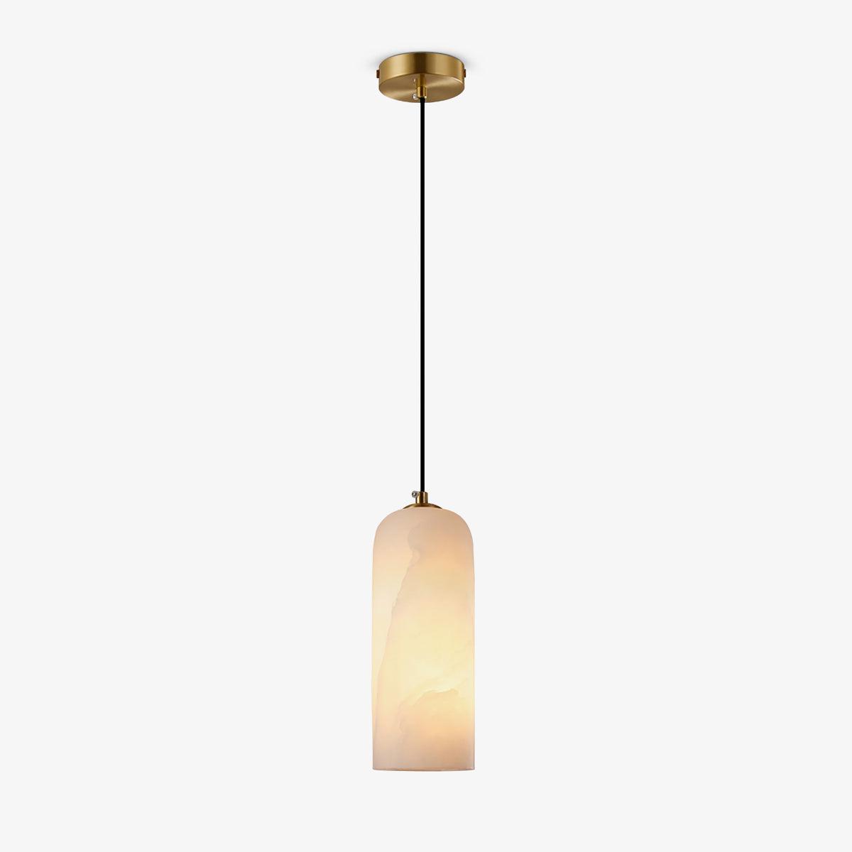 Zashayra Cylindrical Alabaster Pendant Light-Neutral Decor