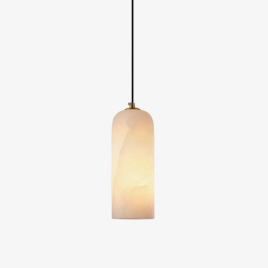Zashayra Cylindrical Alabaster Pendant Light-Neutral Decor