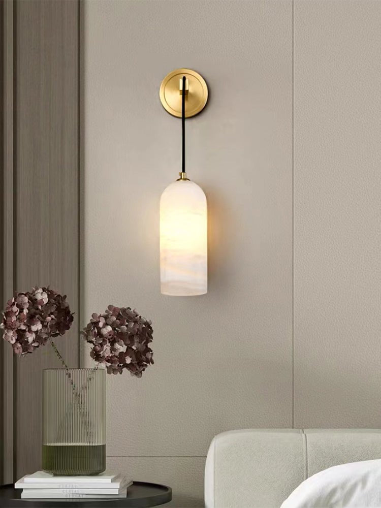 Virel Pendant Alabaster Wall Light-Neutral Decor