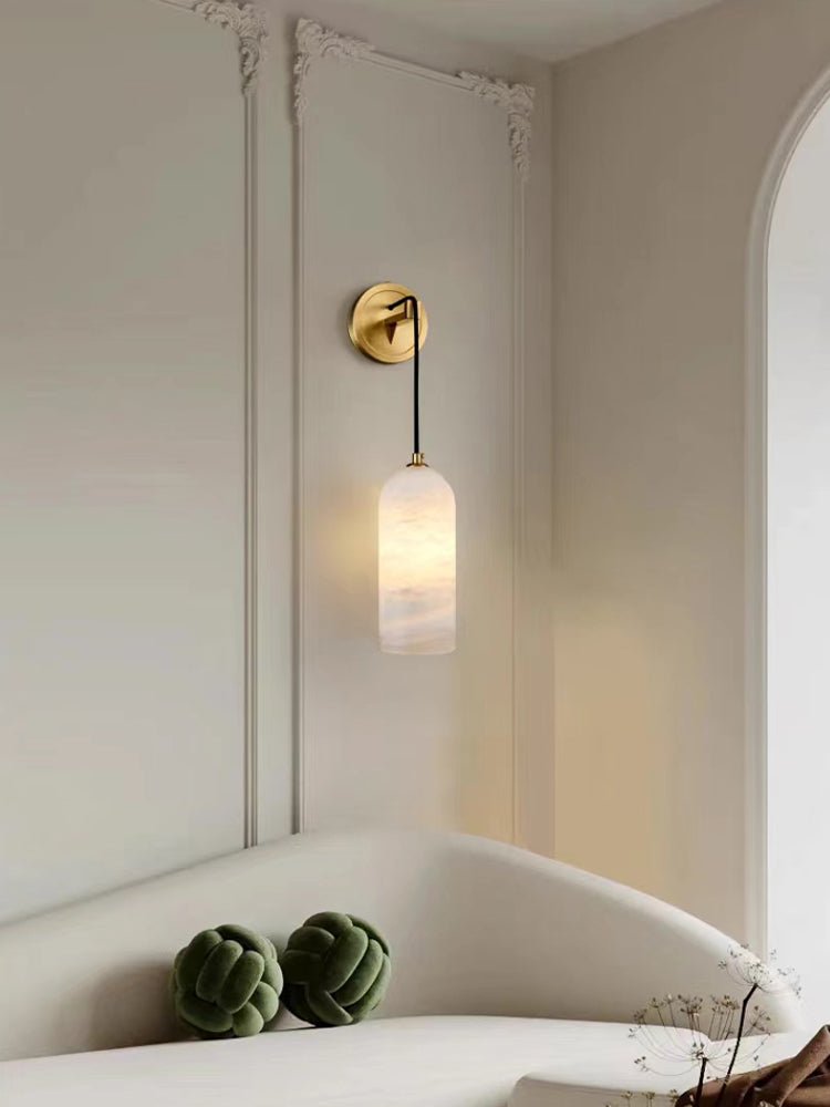 Haelion Pendant Alabaster Wall Light-Neutral Decor