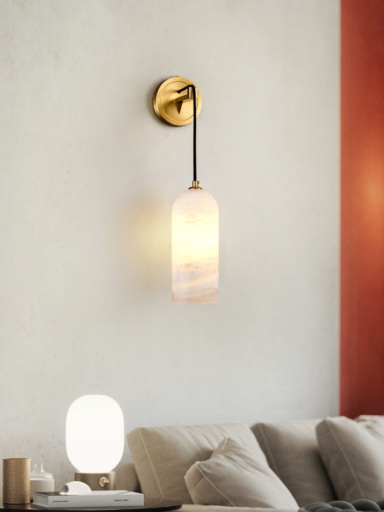 Virel Pendant Alabaster Wall Light-Neutral Decor