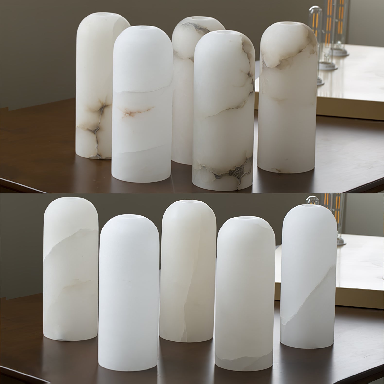 Virel Pendant Alabaster Wall Light-Neutral Decor