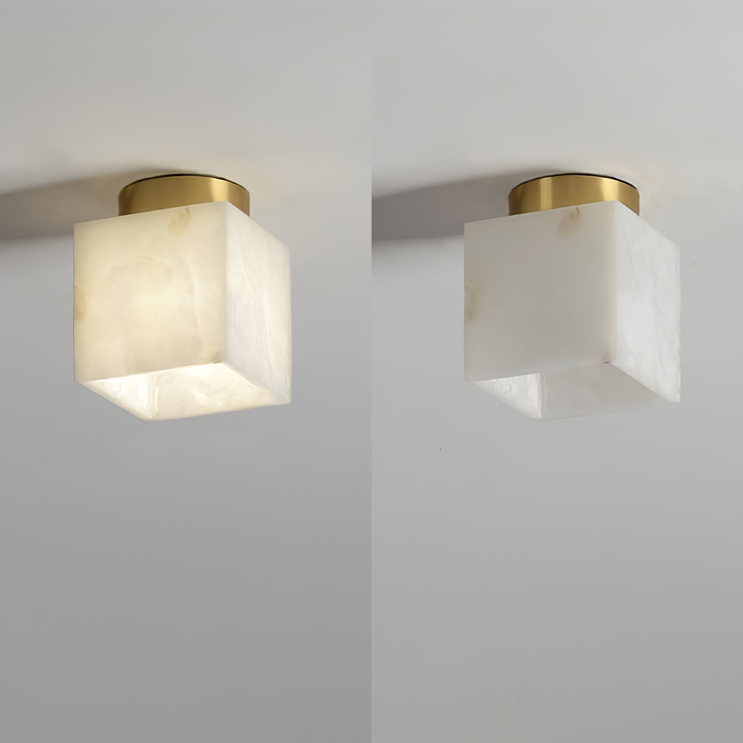 Otheyra Minimalist Alabaster Flush Mount Light-Neutral Decor
