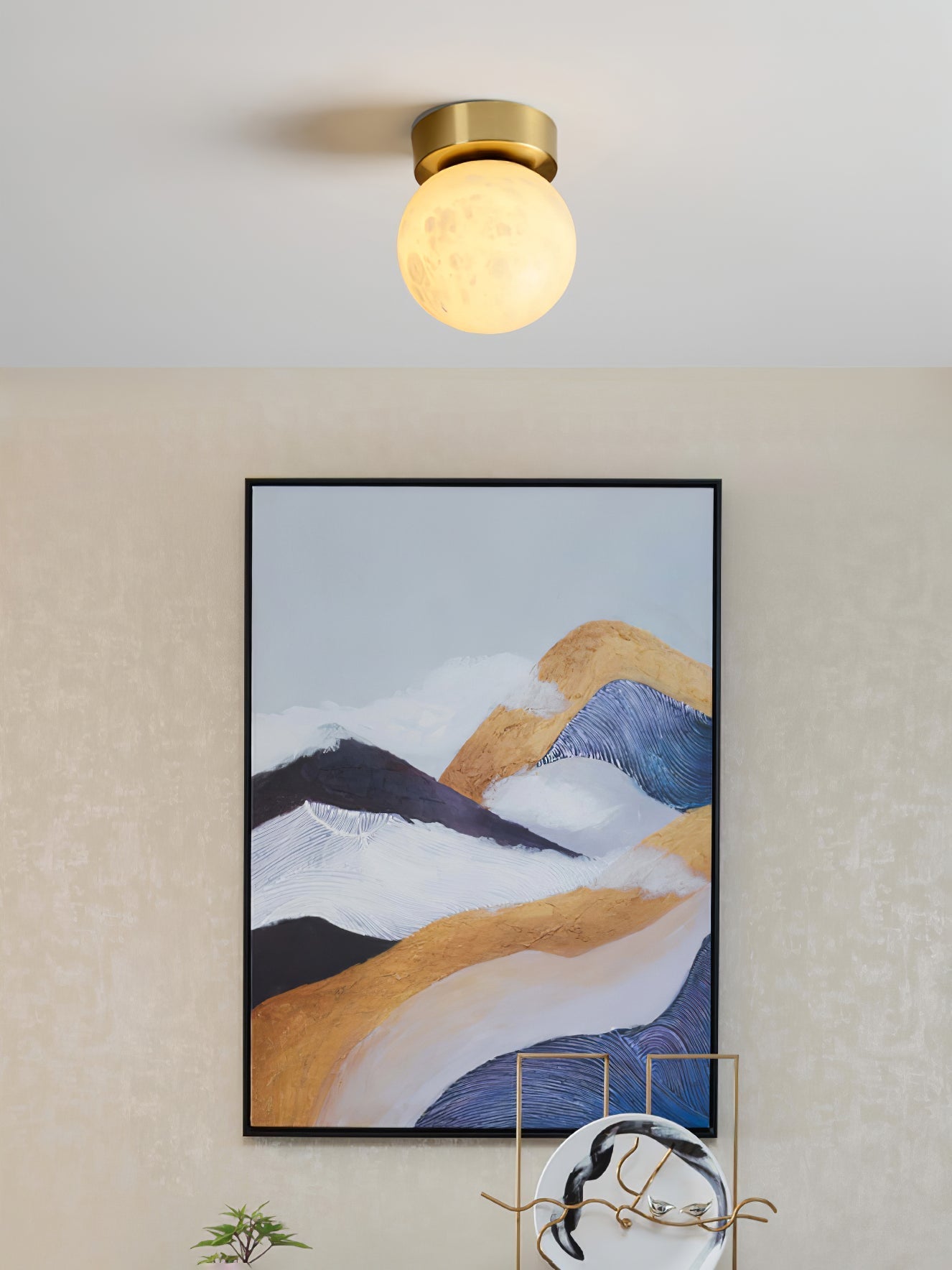 Otheyra Minimalist Alabaster Flush Mount Light-Neutral Decor