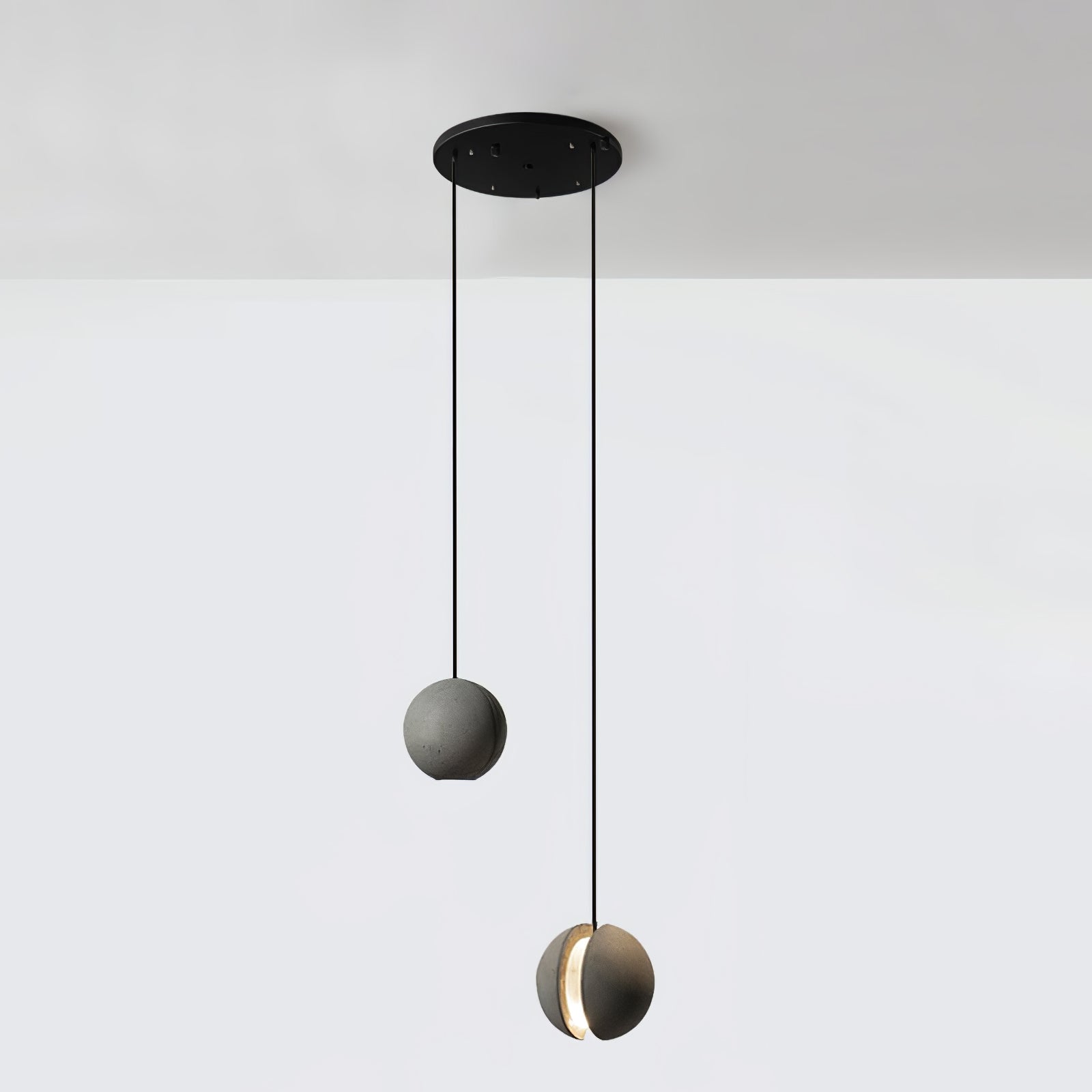 Umi Pendant Lamp Concrete Sphere Moon Minimalist-Neutral Decor