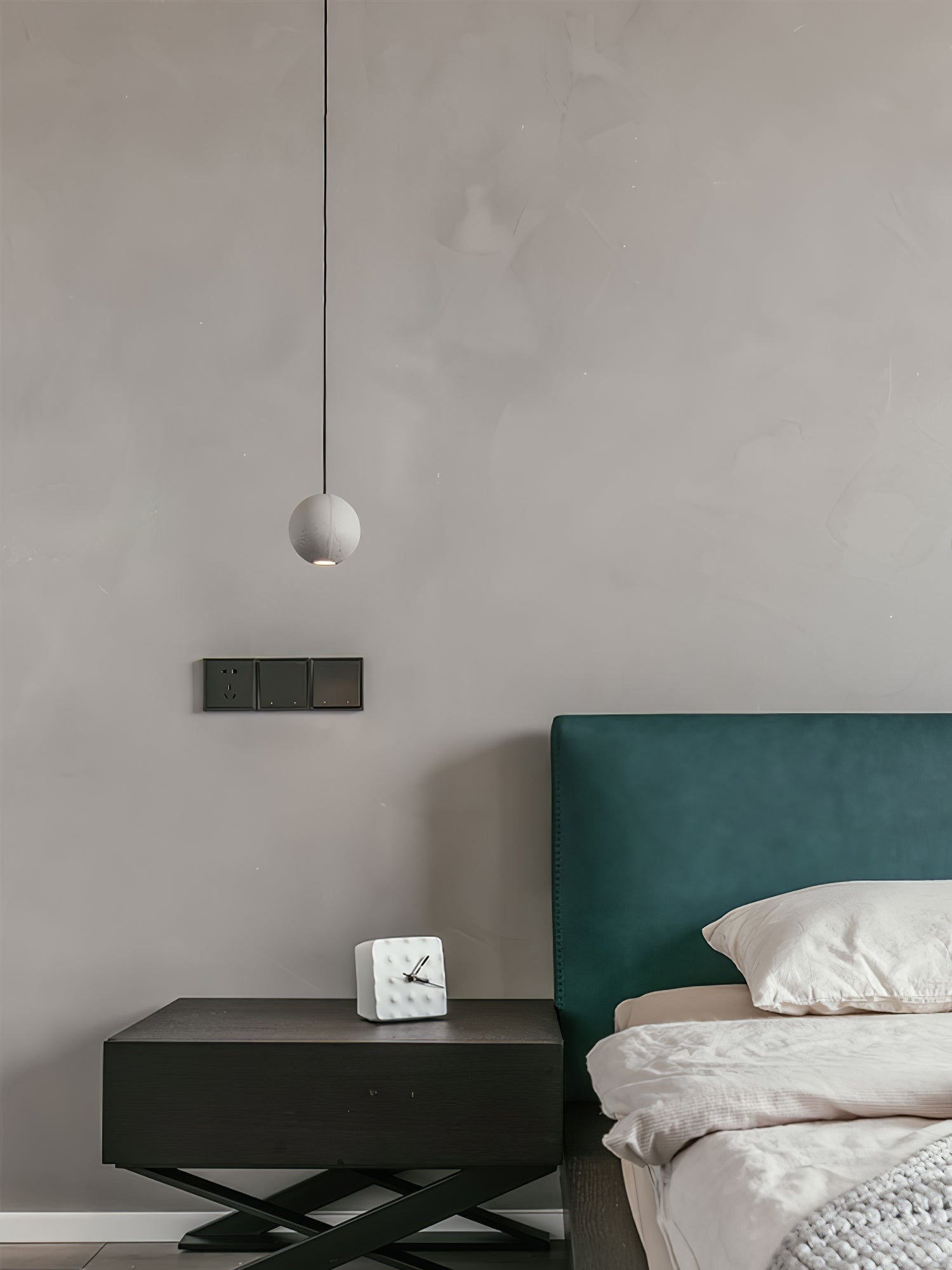 Umi Pendant Lamp Concrete Sphere Moon Minimalist-Neutral Decor