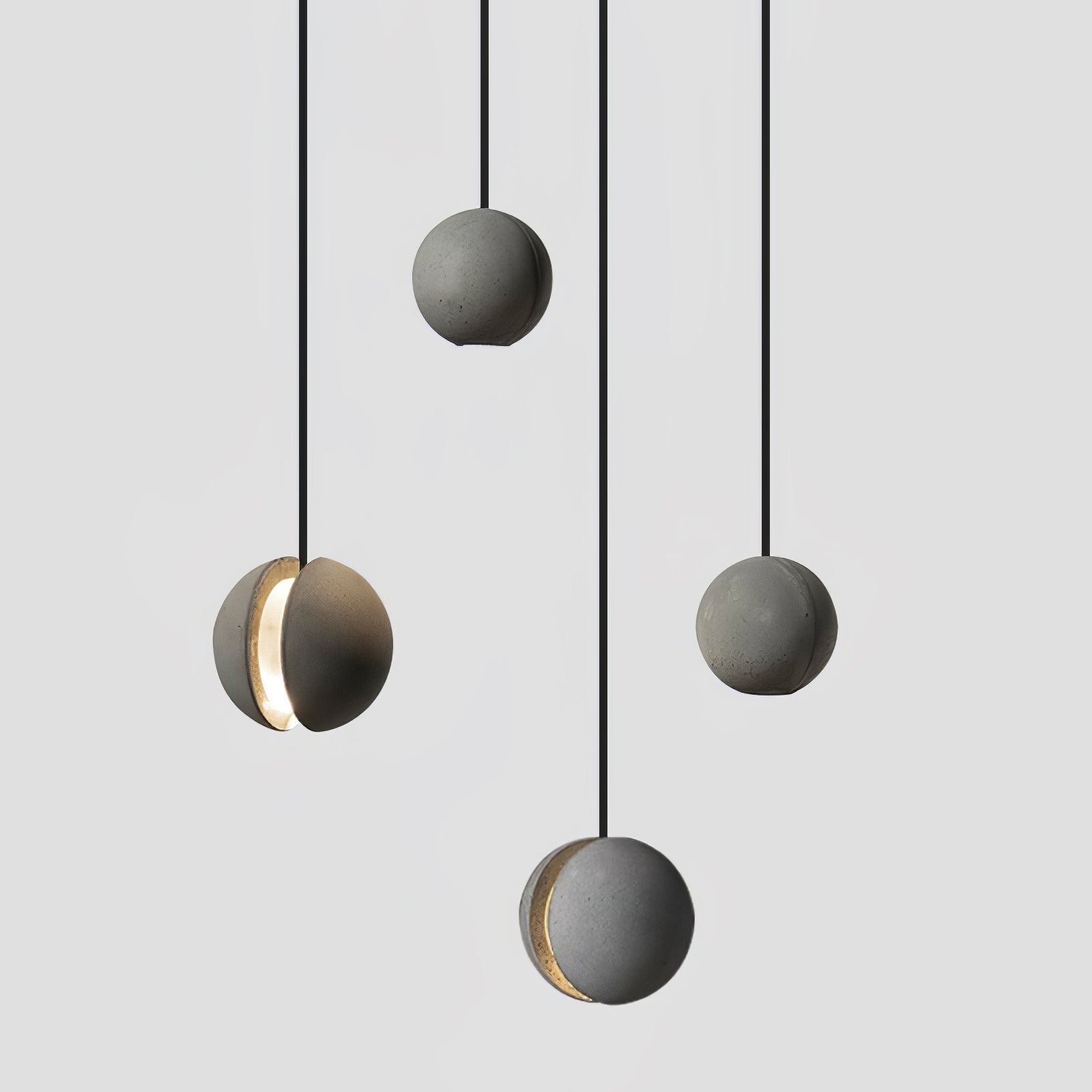 Umi Pendant Lamp Concrete Sphere Moon Minimalist-Neutral Decor