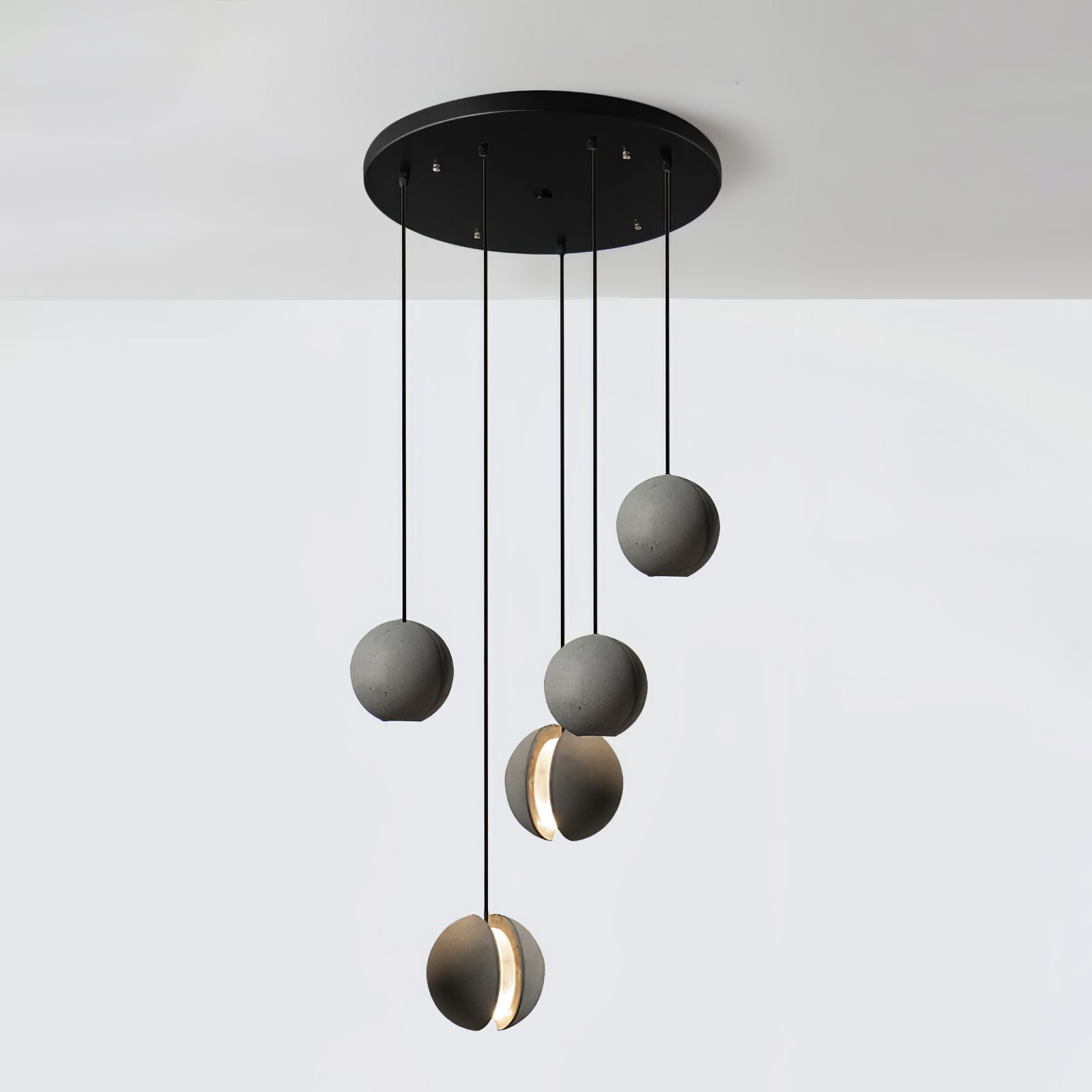 Umi Pendant Lamp Concrete Sphere Moon Minimalist-Neutral Decor