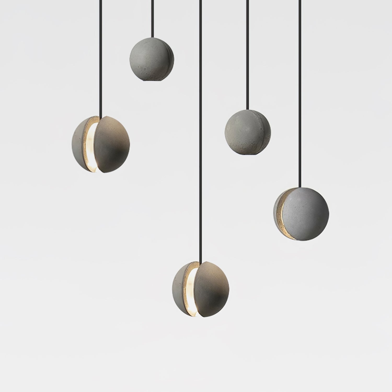 Umi Pendant Lamp Concrete Sphere Moon Minimalist-Neutral Decor