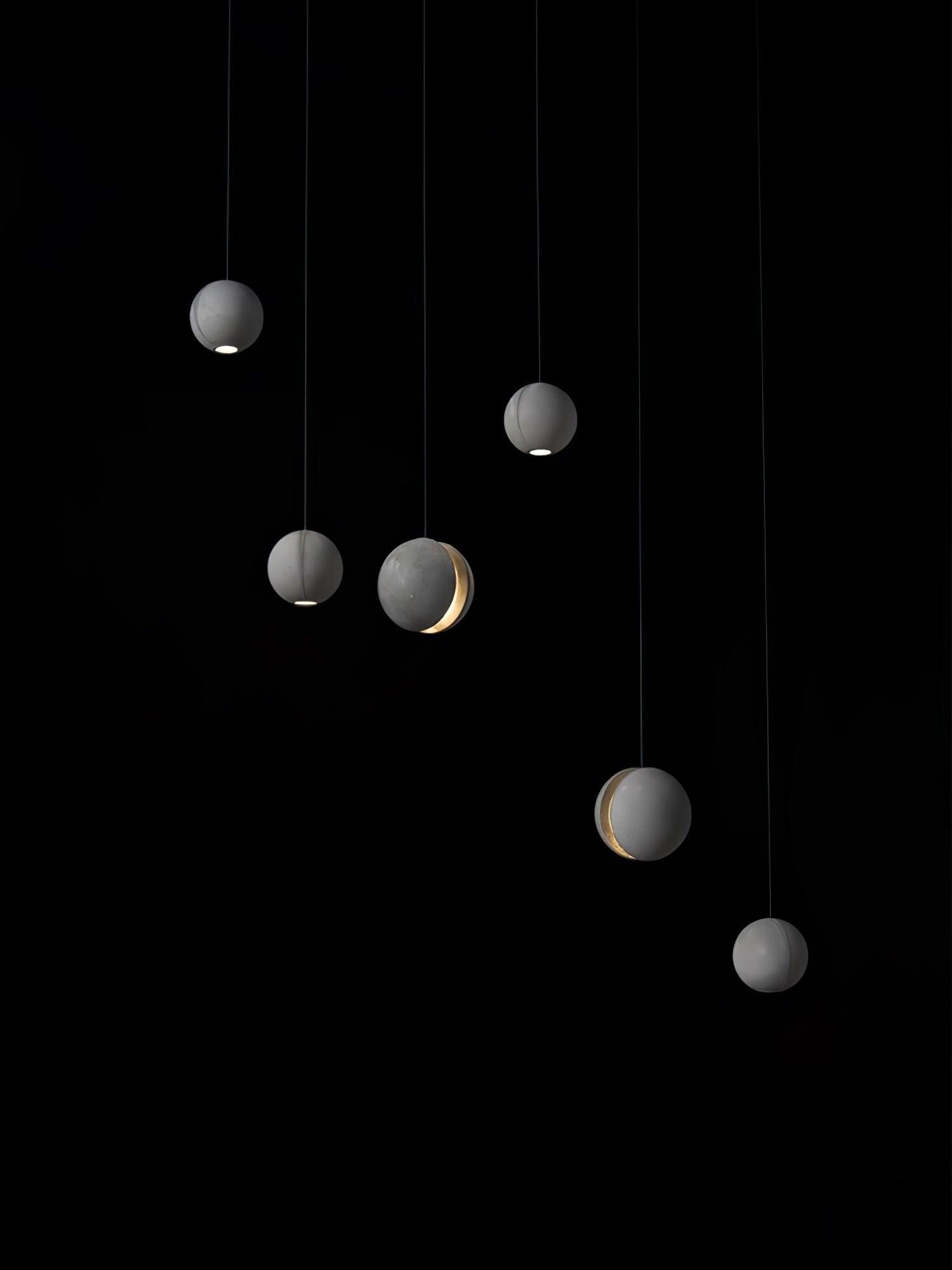 Umi Pendant Lamp Concrete Sphere Moon Minimalist-Neutral Decor