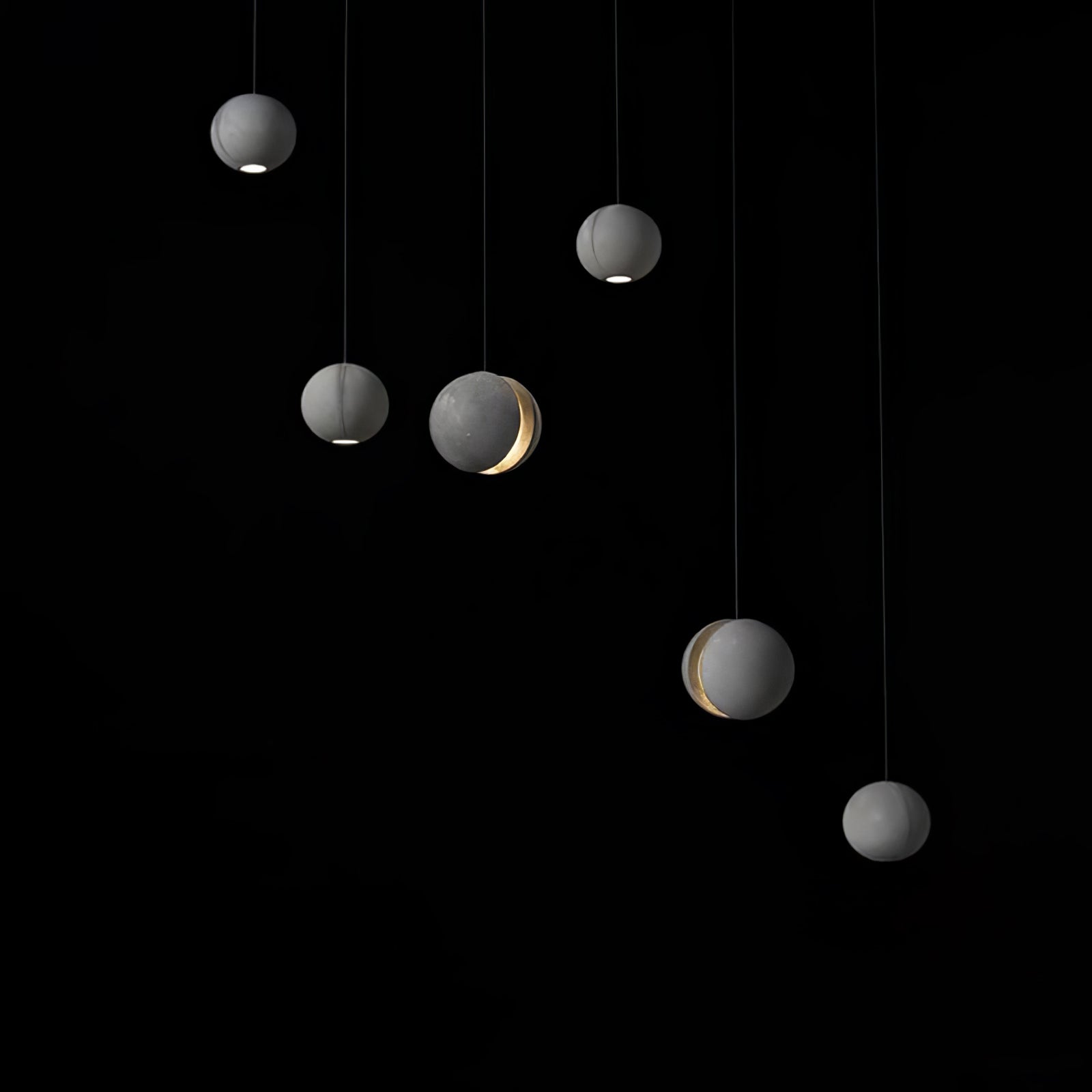 Umi Pendant Lamp Concrete Sphere Moon Minimalist-Neutral Decor