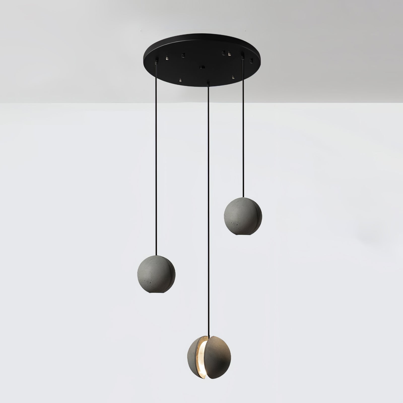 Umi Pendant Lamp Concrete Sphere Moon Minimalist-Neutral Decor