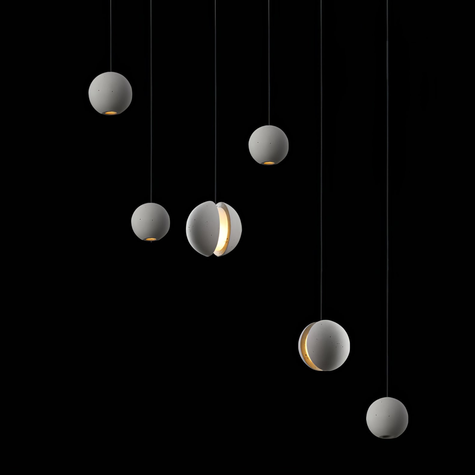 Umi Pendant Lamp Concrete Sphere Moon Minimalist-Neutral Decor
