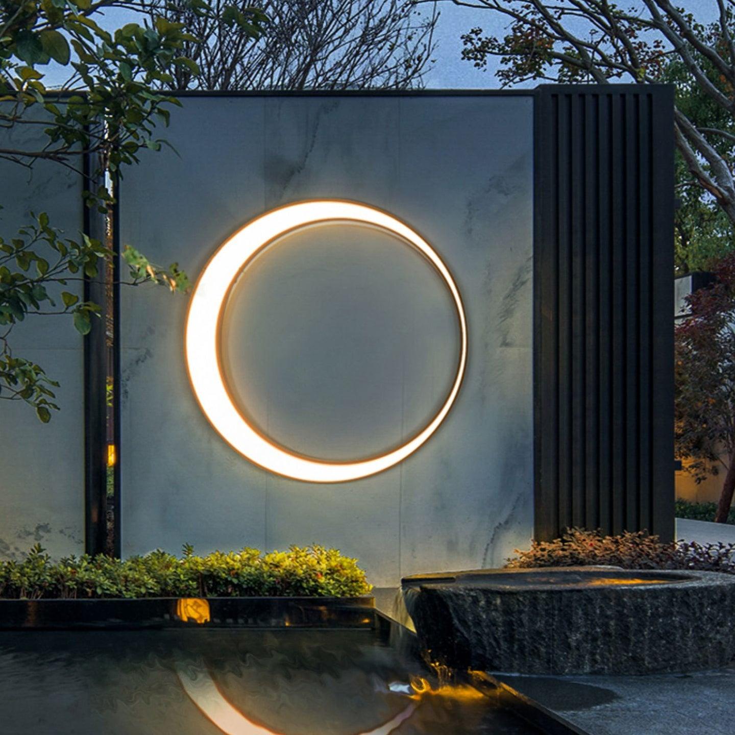 Zathee Circular LED Outdoor Wall Light-Neutral Decor