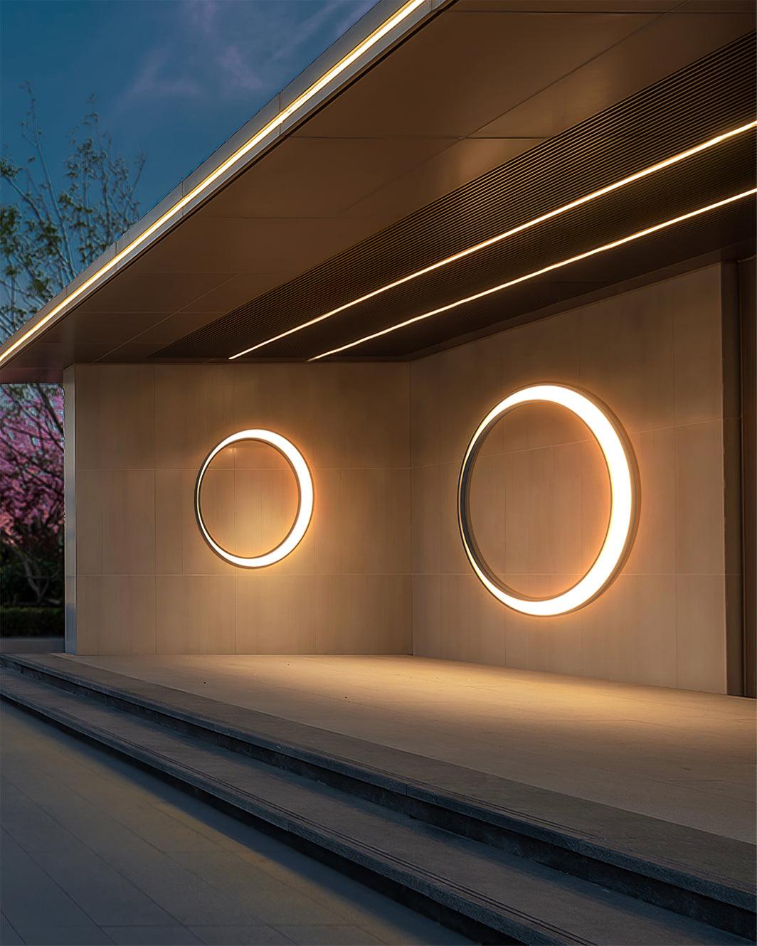 Zathee Circular LED Outdoor Wall Light-Neutral Decor