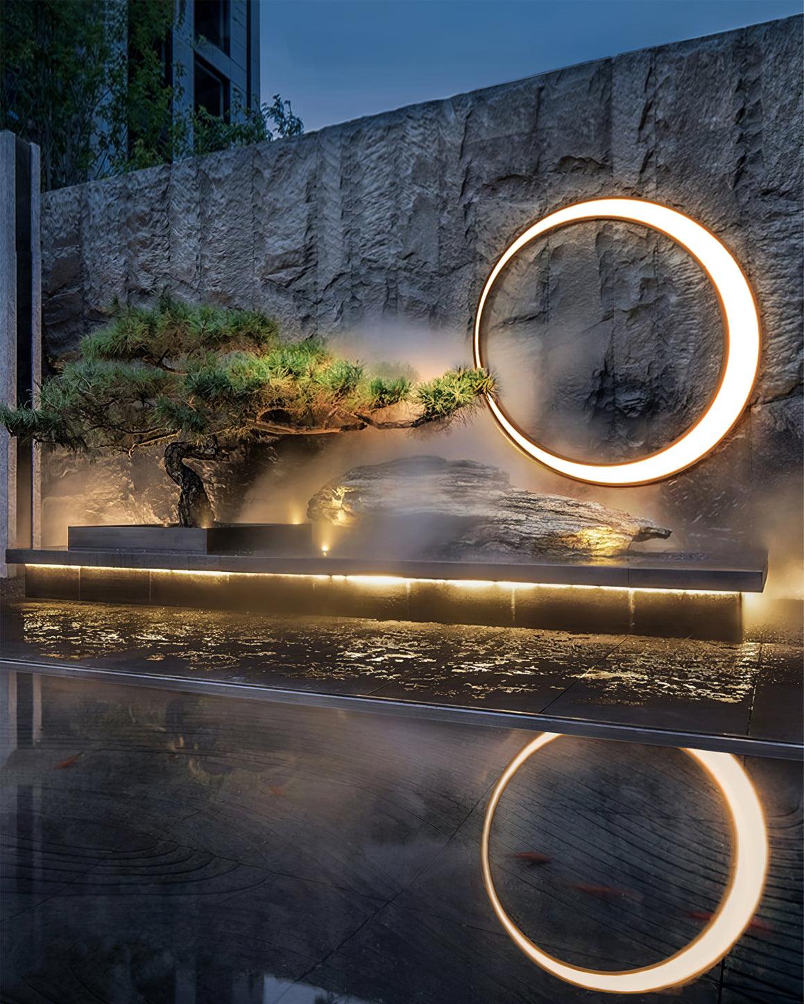 Zathee Circular LED Outdoor Wall Light-Neutral Decor