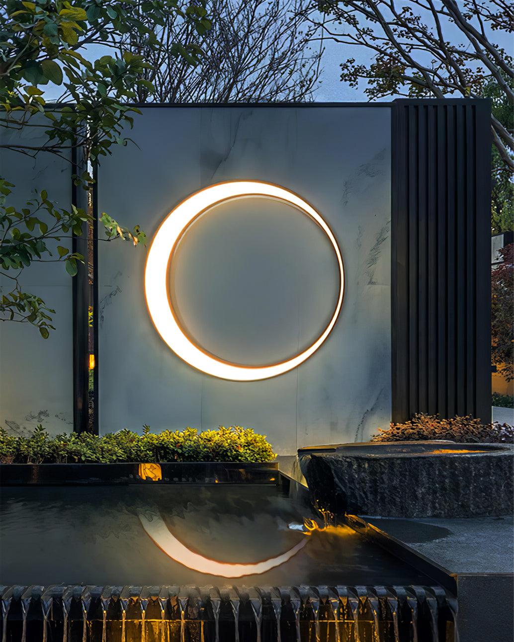 Zathee Circular LED Outdoor Wall Light-Neutral Decor