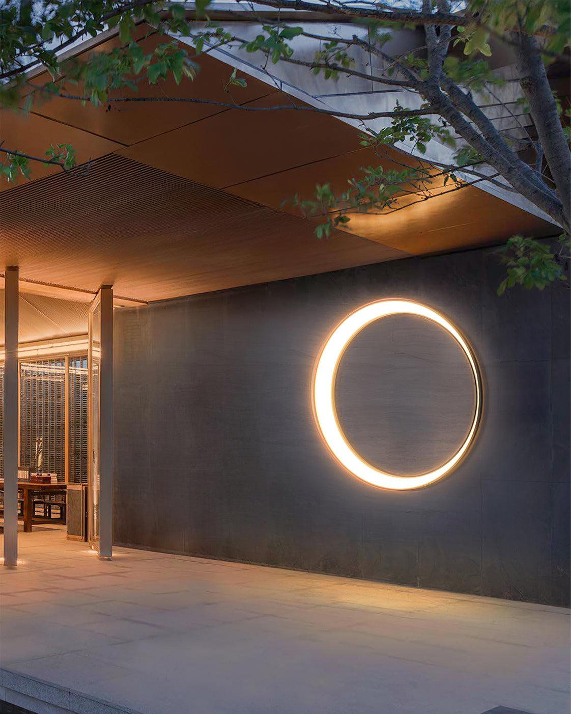 Zathee Circular LED Outdoor Wall Light-Neutral Decor