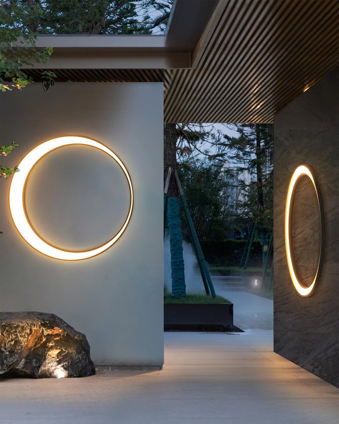 Zathee Circular LED Outdoor Wall Light-Neutral Decor