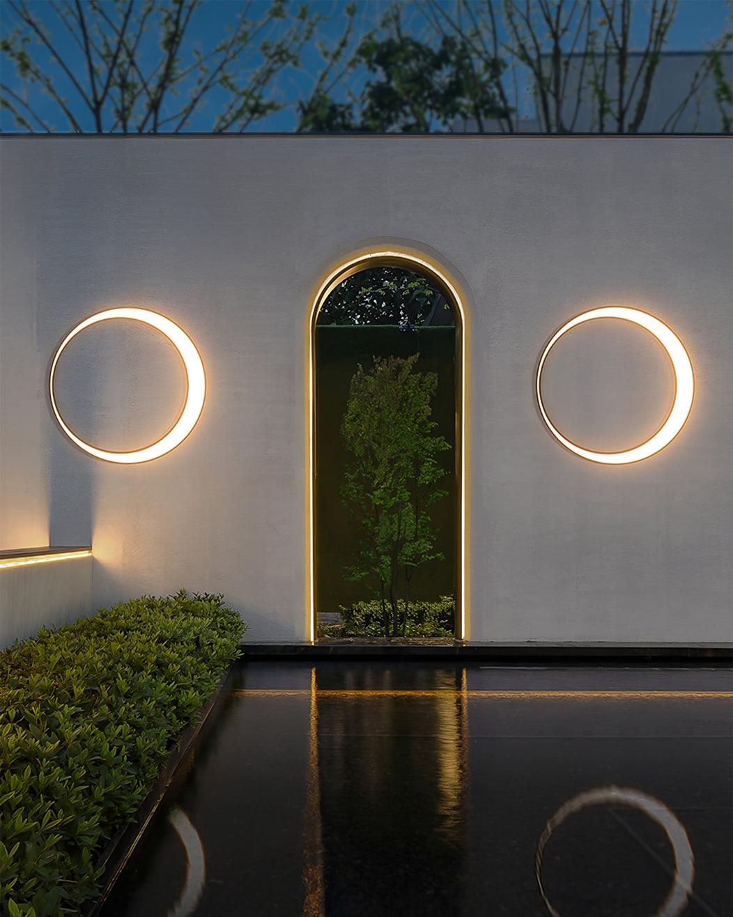 Zathee Circular LED Outdoor Wall Light-Neutral Decor