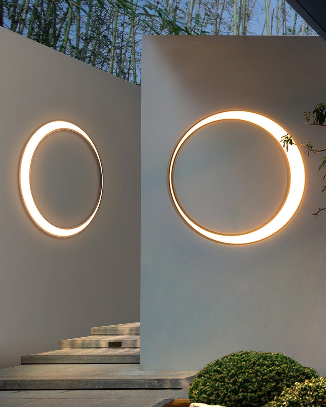 Zathee Circular LED Outdoor Wall Light-Neutral Decor