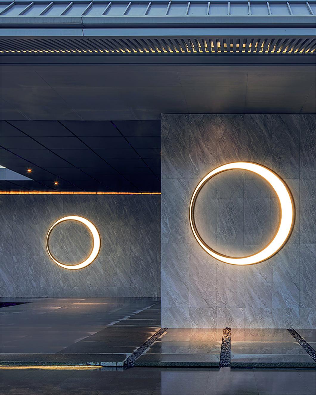 Zathee Circular LED Outdoor Wall Light-Neutral Decor