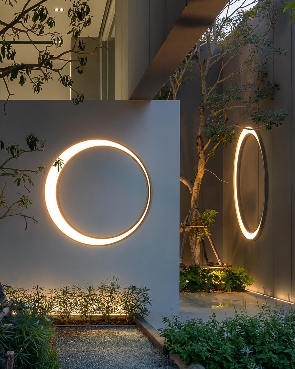 Zathee Circular LED Outdoor Wall Light-Neutral Decor