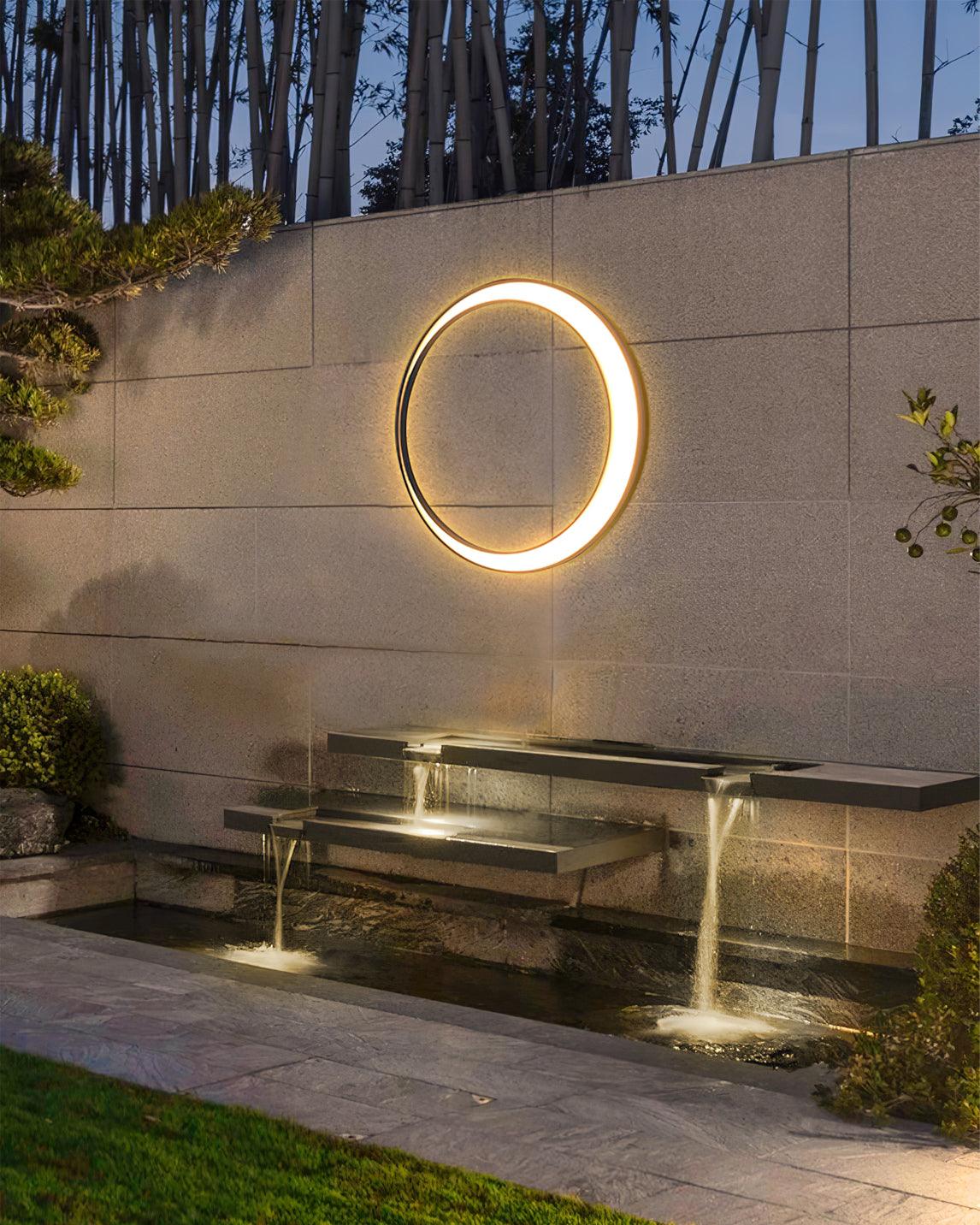 Zathee Circular LED Outdoor Wall Light-Neutral Decor