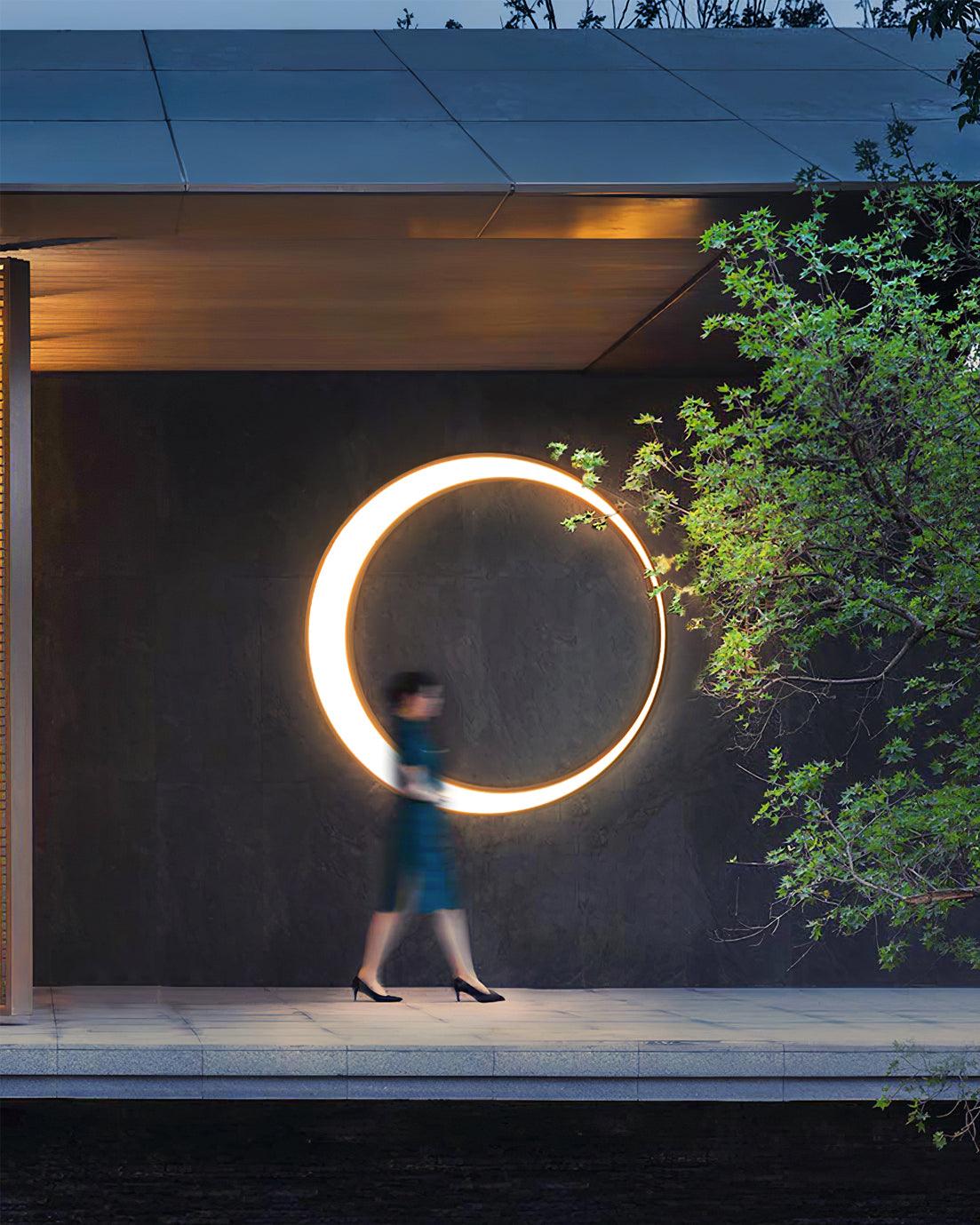 Zathee Circular LED Outdoor Wall Light-Neutral Decor