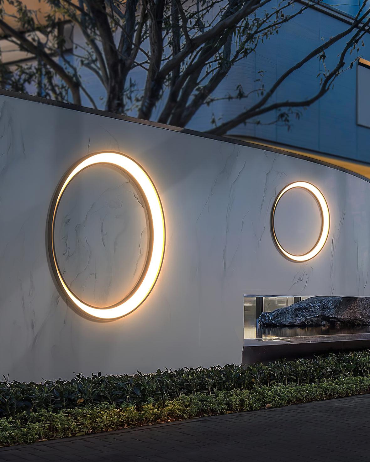 Zathee Circular LED Outdoor Wall Light-Neutral Decor