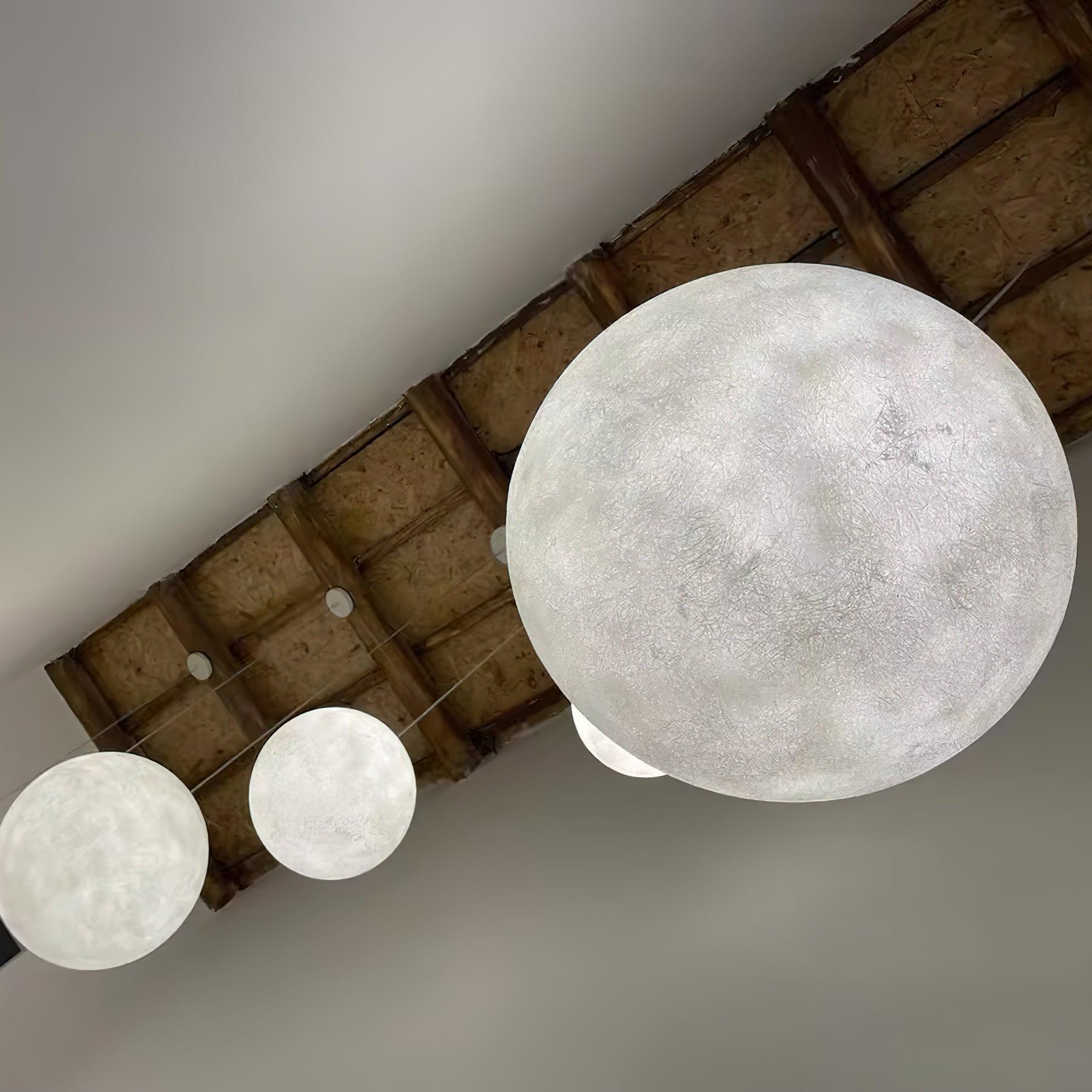 Lustra Pendant Lamp Moon Shaped for Living Room-Neutral Decor