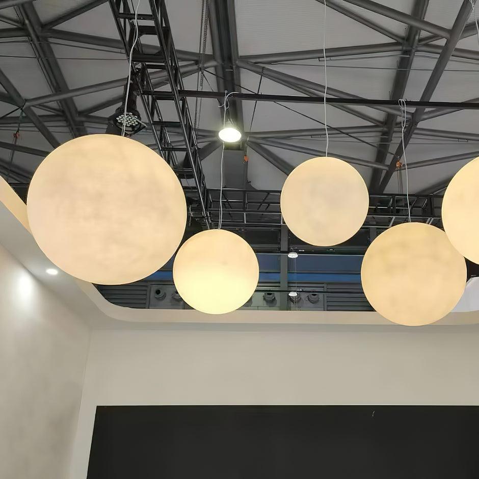 Lustra Pendant Lamp Moon Shaped for Living Room-Neutral Decor