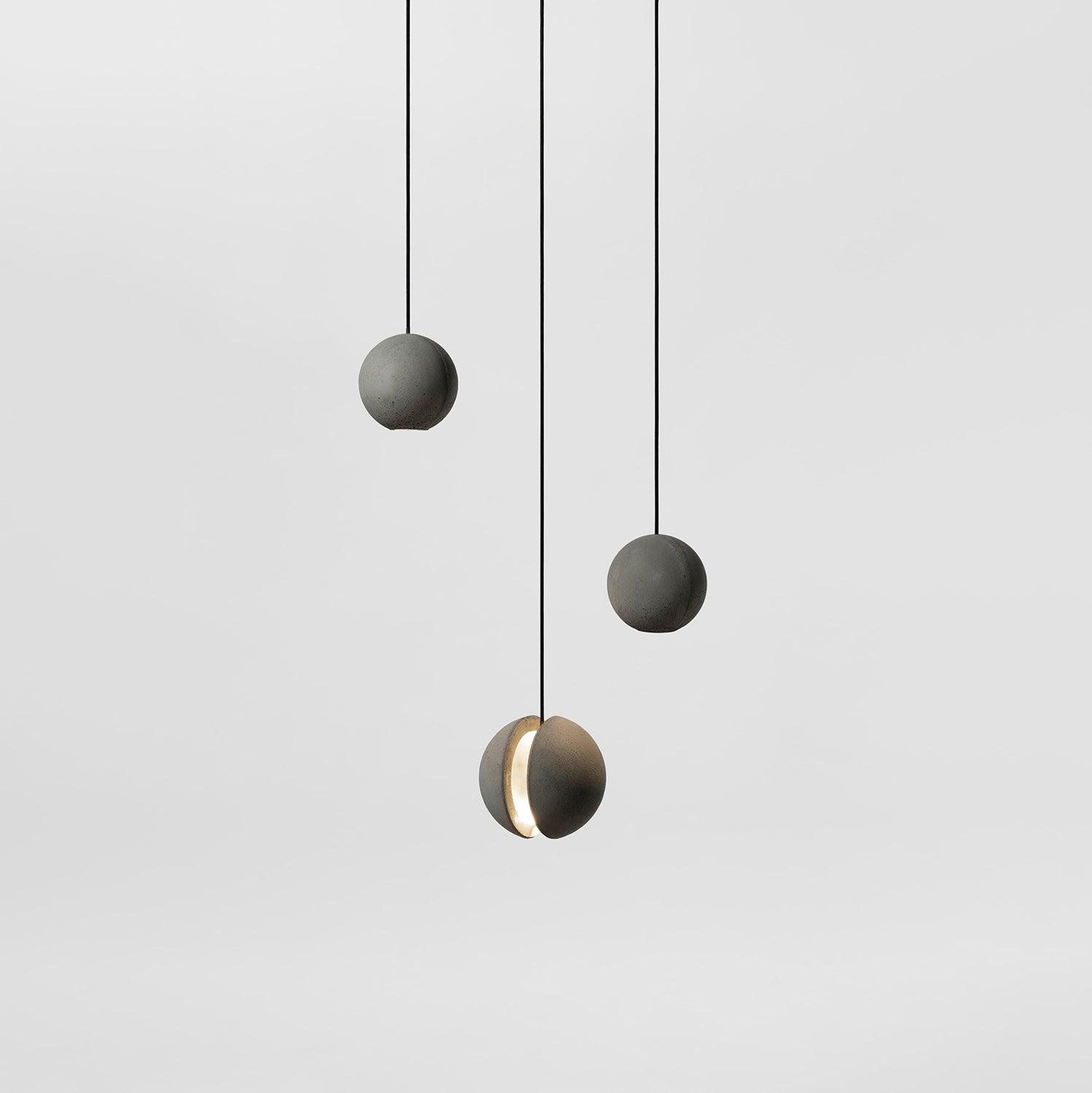 Umi Pendant Lamp Concrete Sphere Moon Minimalist-Neutral Decor