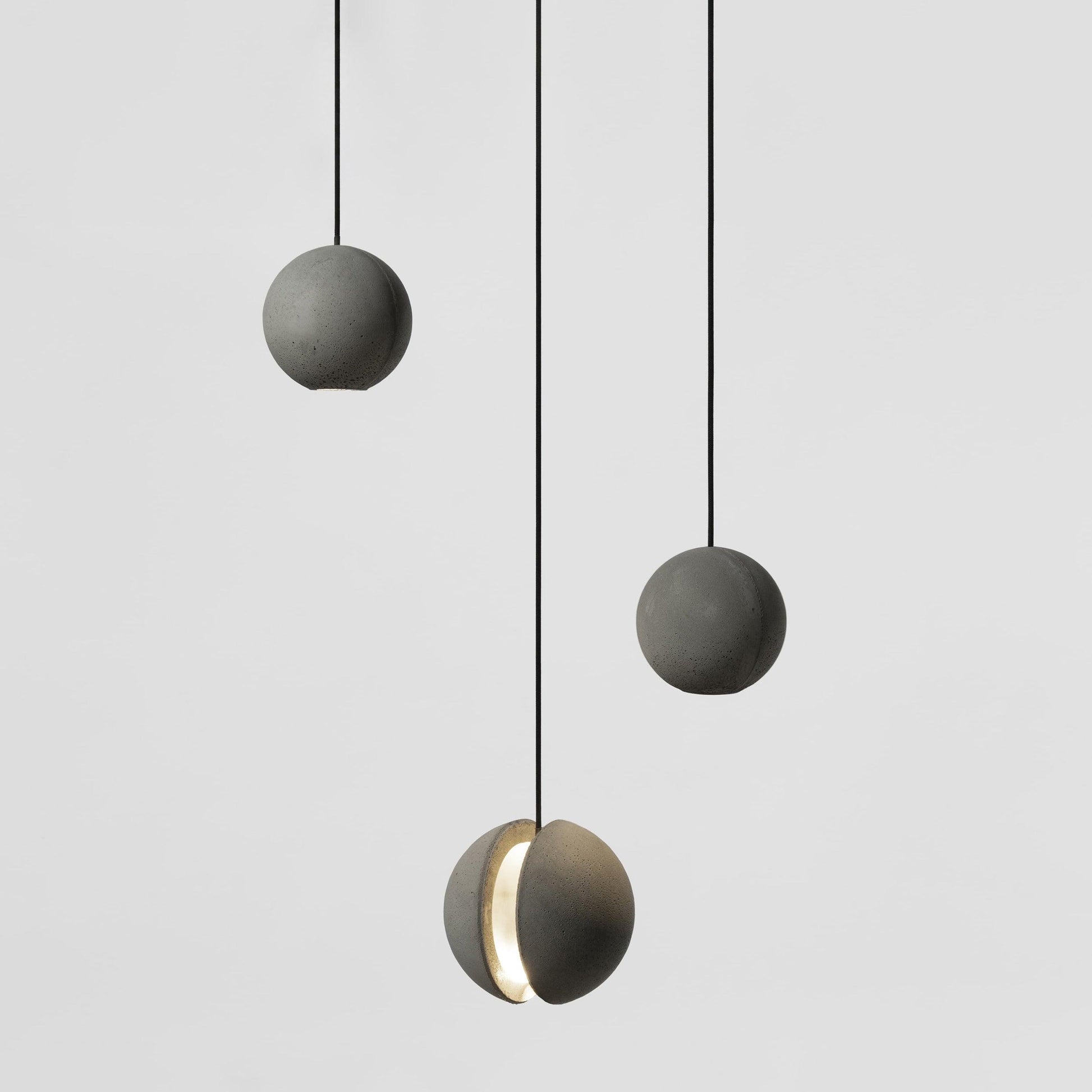 Umi Pendant Lamp Concrete Sphere Moon Minimalist-Neutral Decor