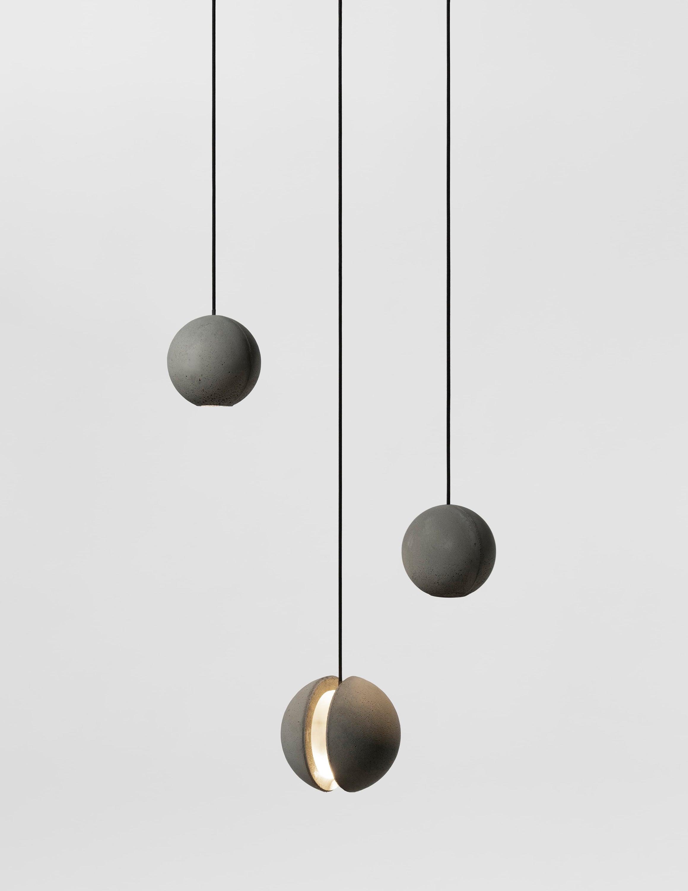 Umi Pendant Lamp Concrete Sphere Moon Minimalist-Neutral Decor
