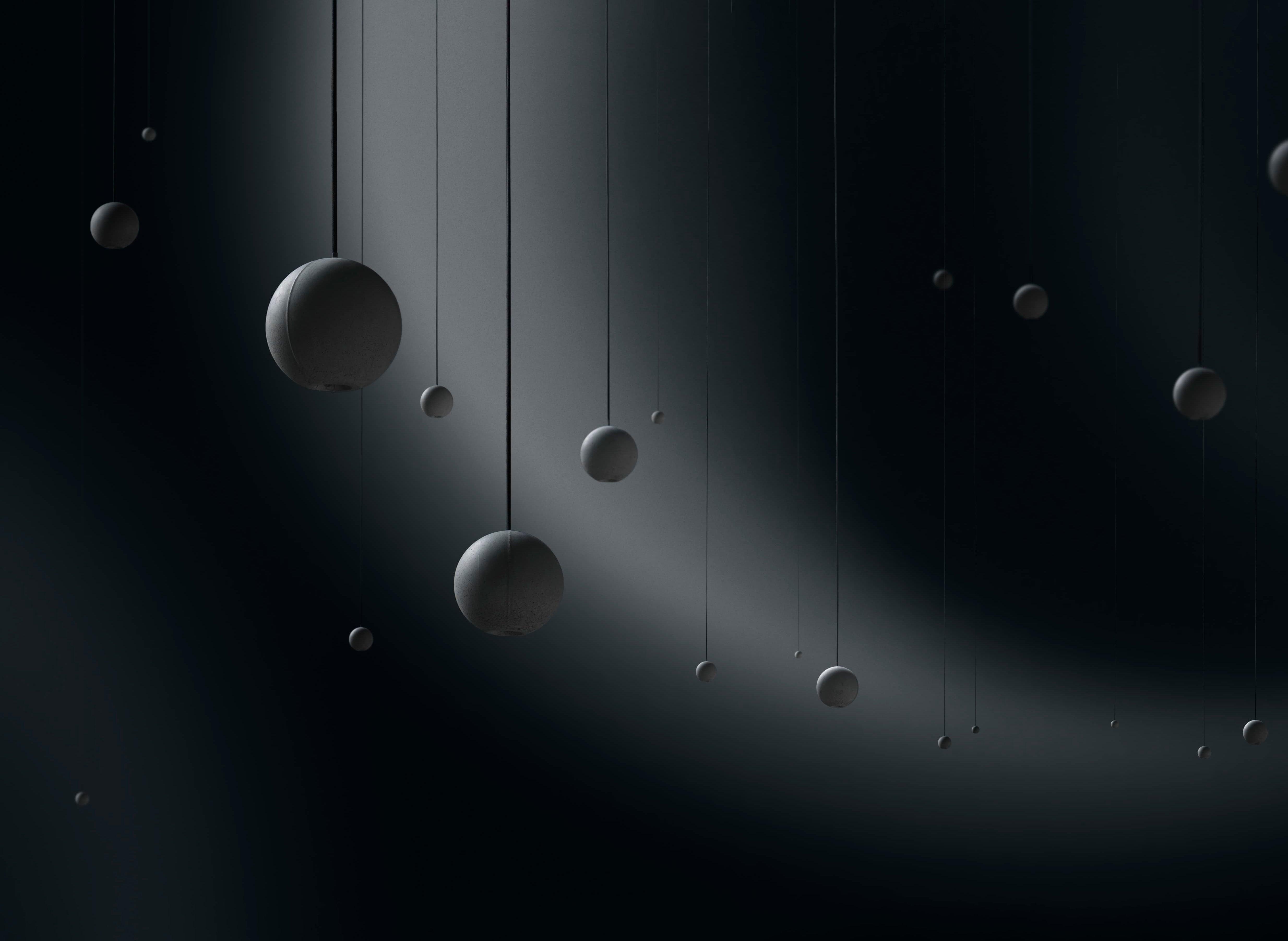 Umi Pendant Lamp Concrete Sphere Moon Minimalist-Neutral Decor