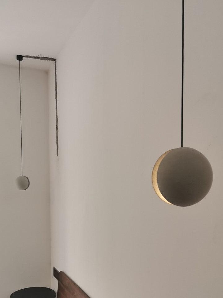 Umi Pendant Lamp Concrete Sphere Moon Minimalist-Neutral Decor