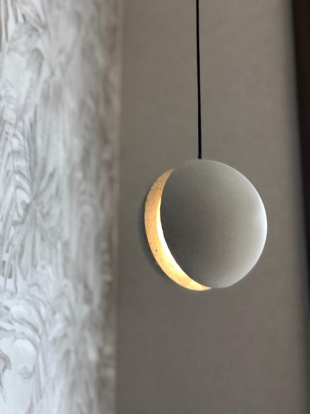 Umi Pendant Lamp Concrete Sphere Moon Minimalist-Neutral Decor