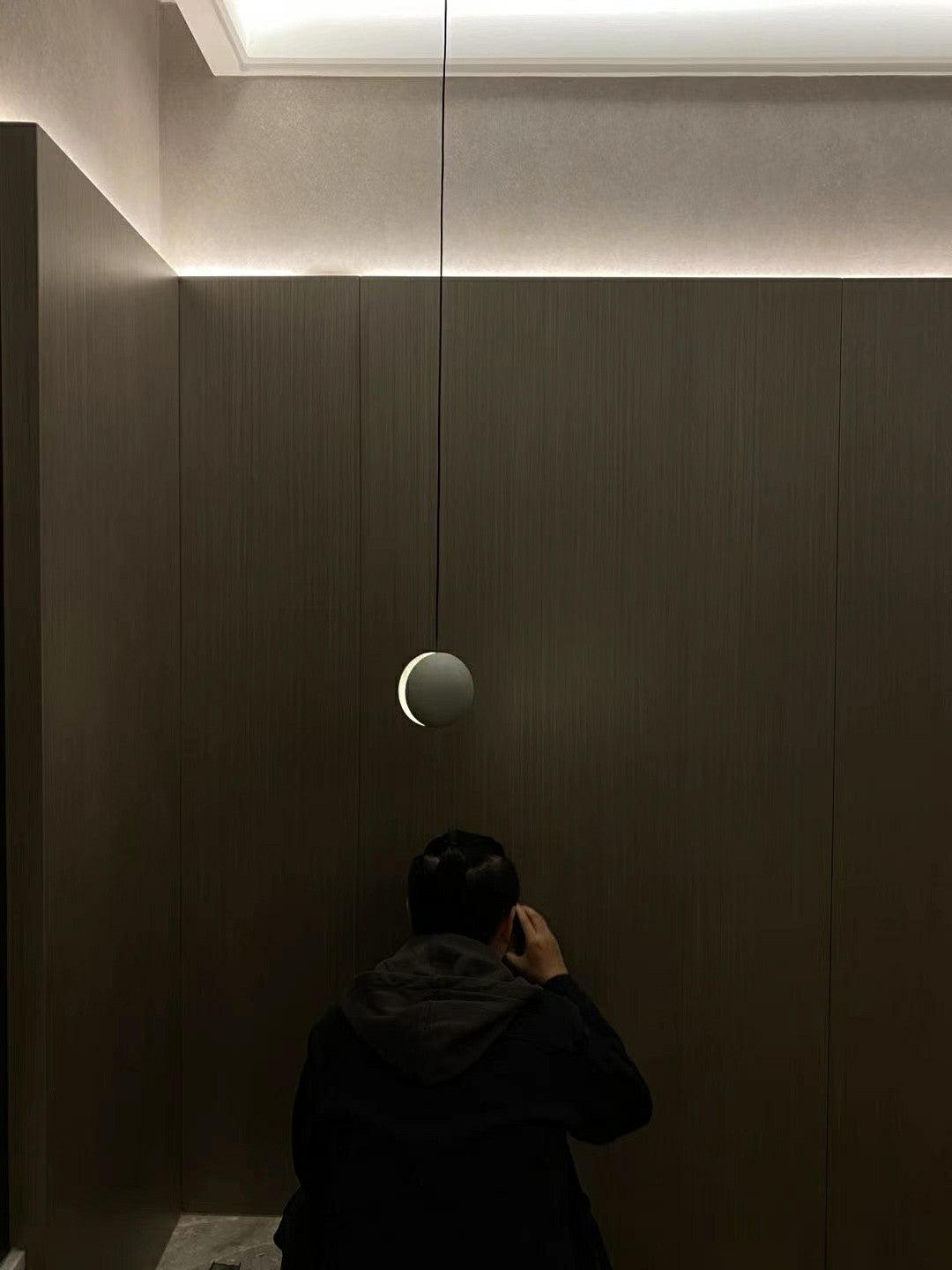 Umi Pendant Lamp Concrete Sphere Moon Minimalist-Neutral Decor