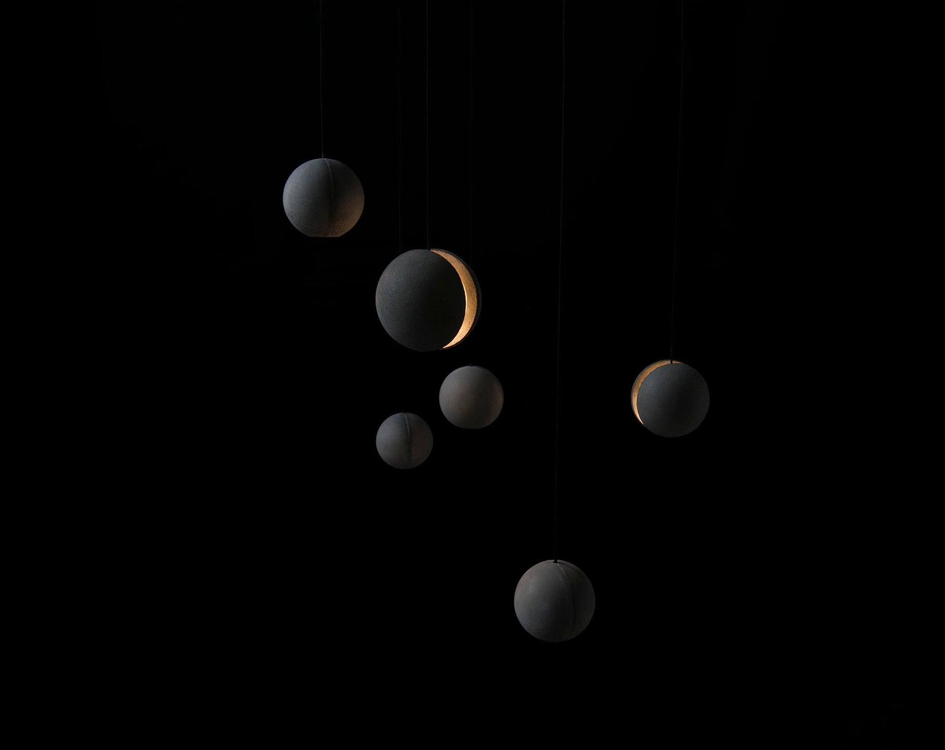 Umi Pendant Lamp Concrete Sphere Moon Minimalist-Neutral Decor