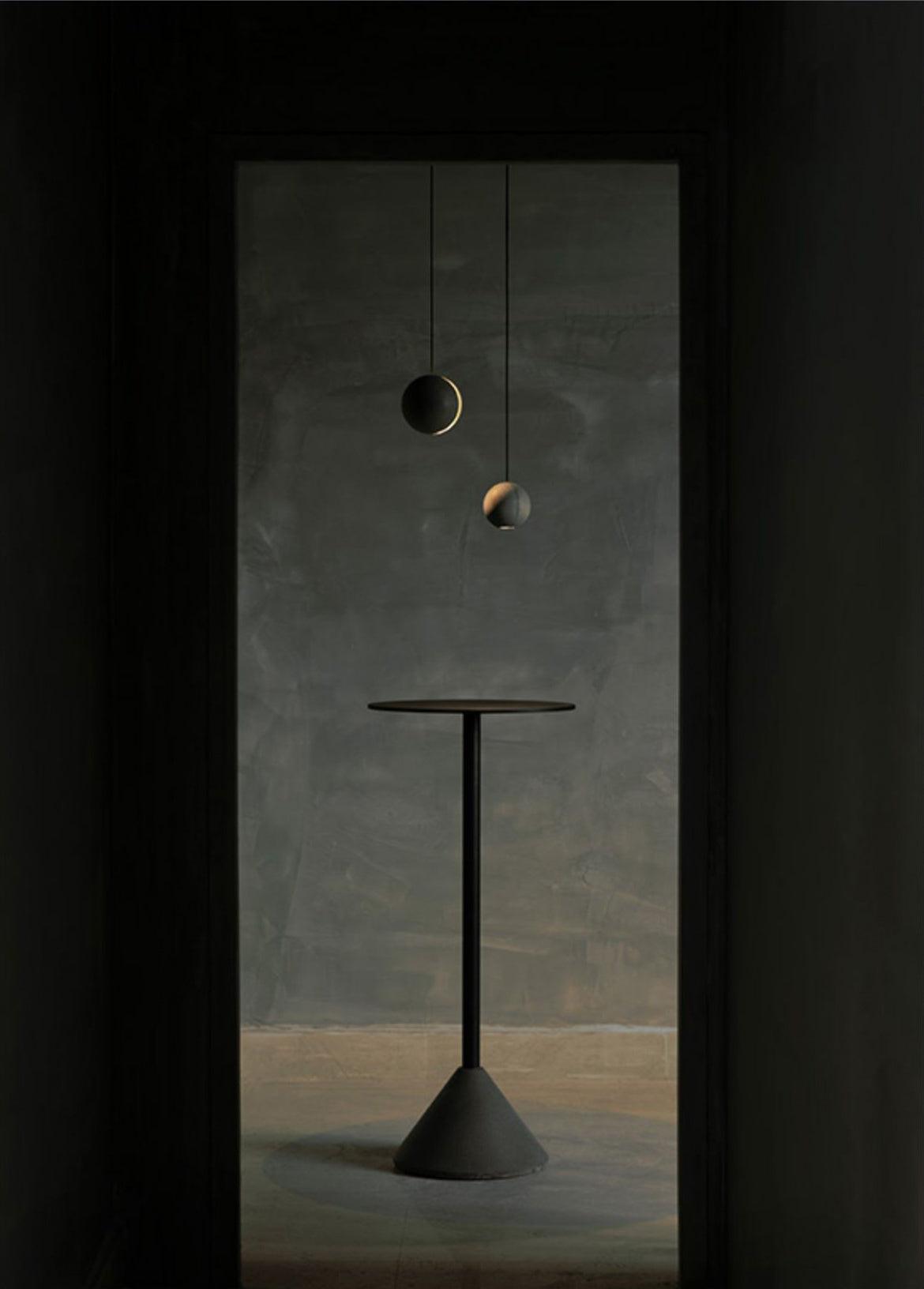 Umi Pendant Lamp Concrete Sphere Moon Minimalist-Neutral Decor