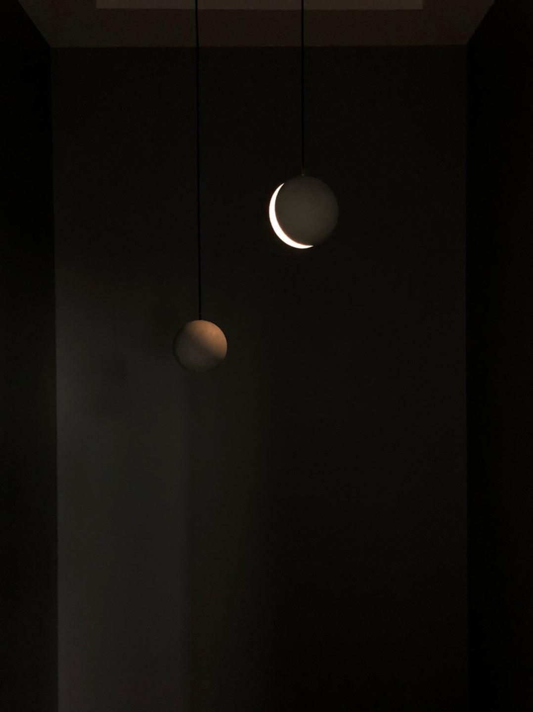 Umi Pendant Lamp Concrete Sphere Moon Minimalist-Neutral Decor