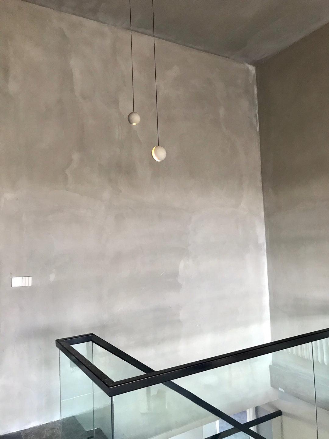 Umi Pendant Lamp Concrete Sphere Moon Minimalist-Neutral Decor