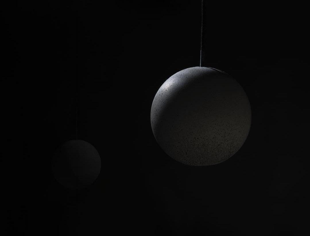 Umi Pendant Lamp Concrete Sphere Moon Minimalist-Neutral Decor
