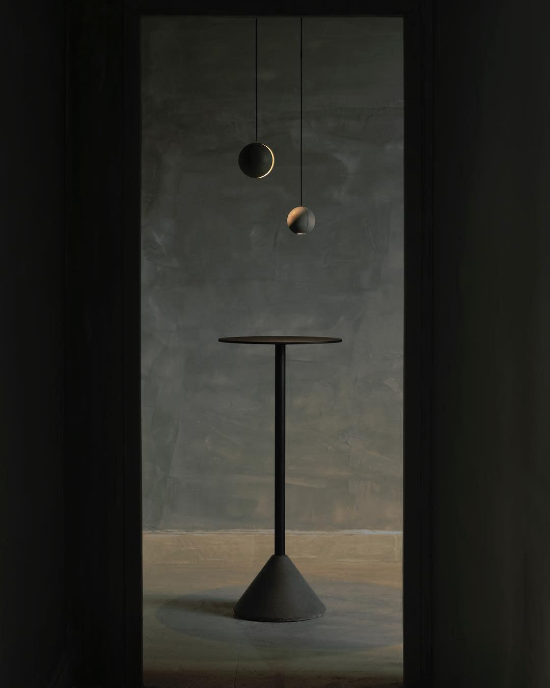 Umi Pendant Lamp Concrete Sphere Moon Minimalist-Neutral Decor