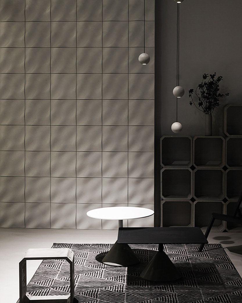 Umi Pendant Lamp Concrete Sphere Moon Minimalist-Neutral Decor