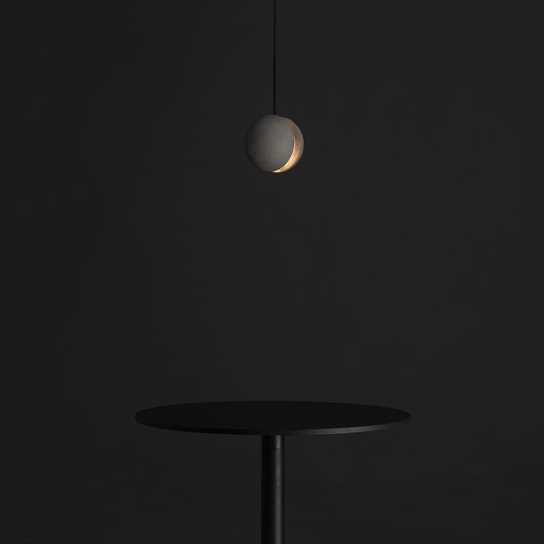 Umi Pendant Lamp Concrete Sphere Moon Minimalist-Neutral Decor
