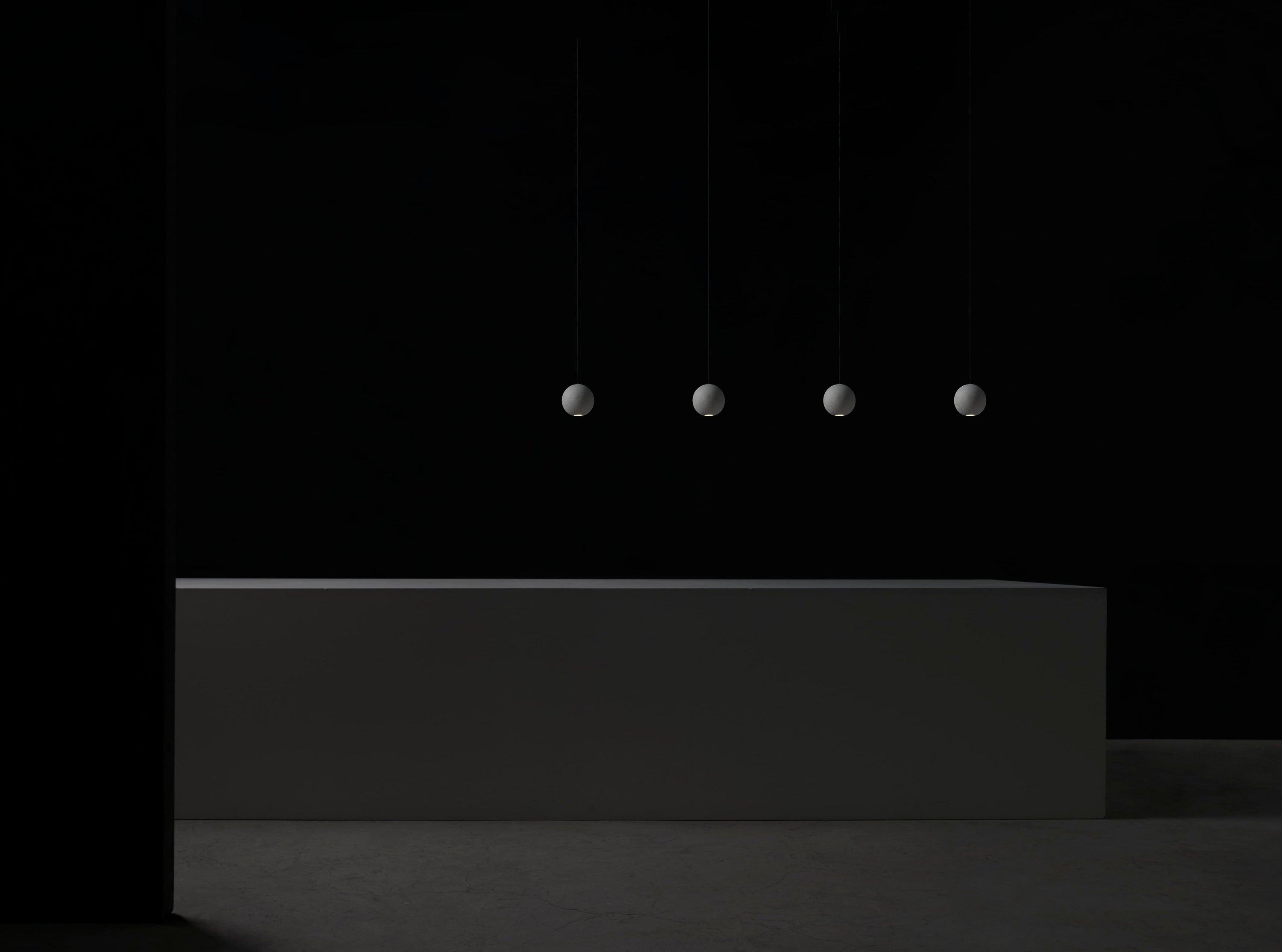 Umi Pendant Lamp Concrete Sphere Moon Minimalist-Neutral Decor